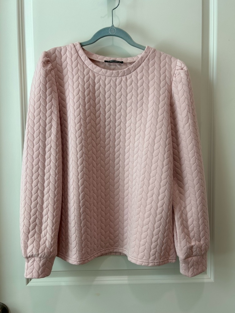 Women’s Quilted Pink Pullover Sweater